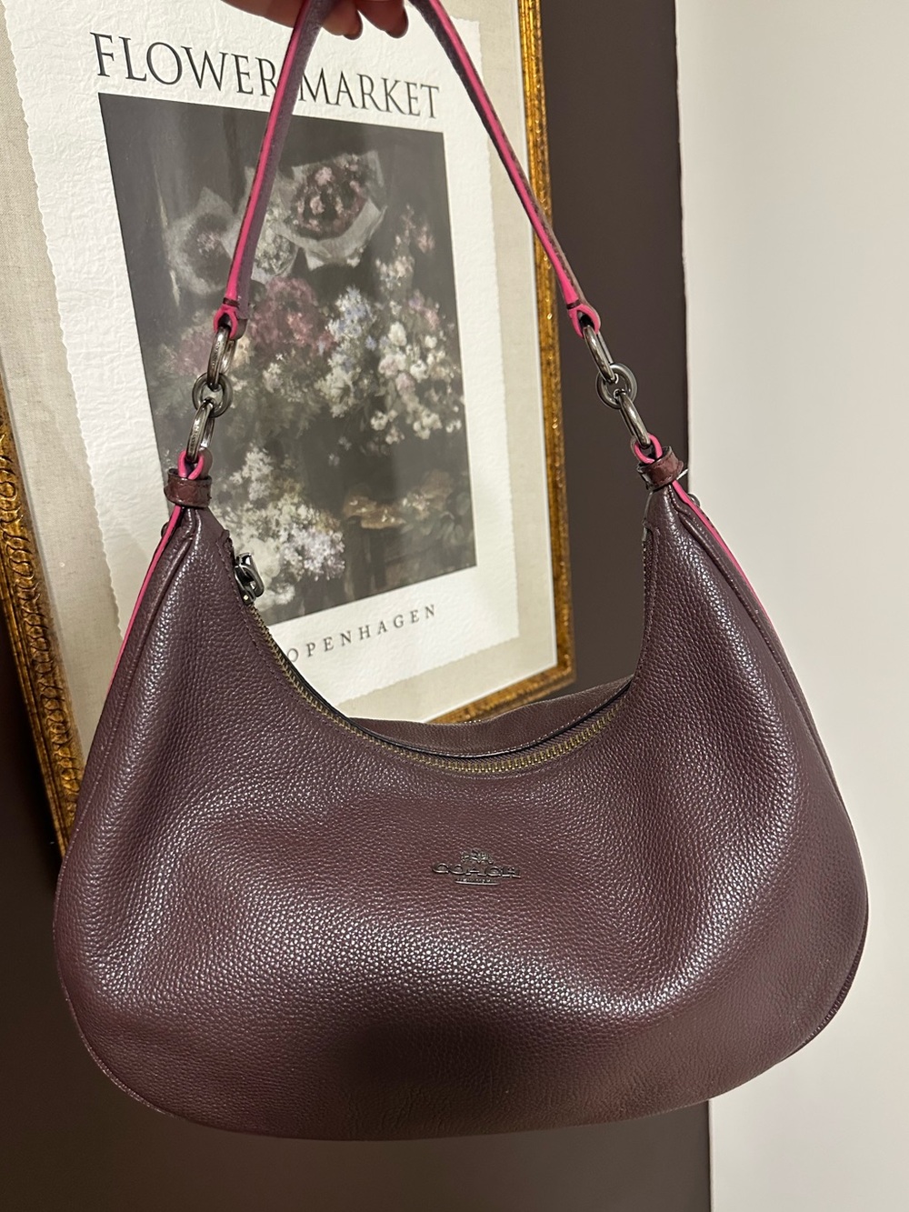 Coach F20917 East/West Harley Hobo Oxblood Multi Leather Shoulder Bag